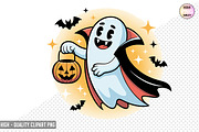 Halloween Ghost Clipart Bundle, a Graphic by crative8112 (Thumbnail 9 of 11)