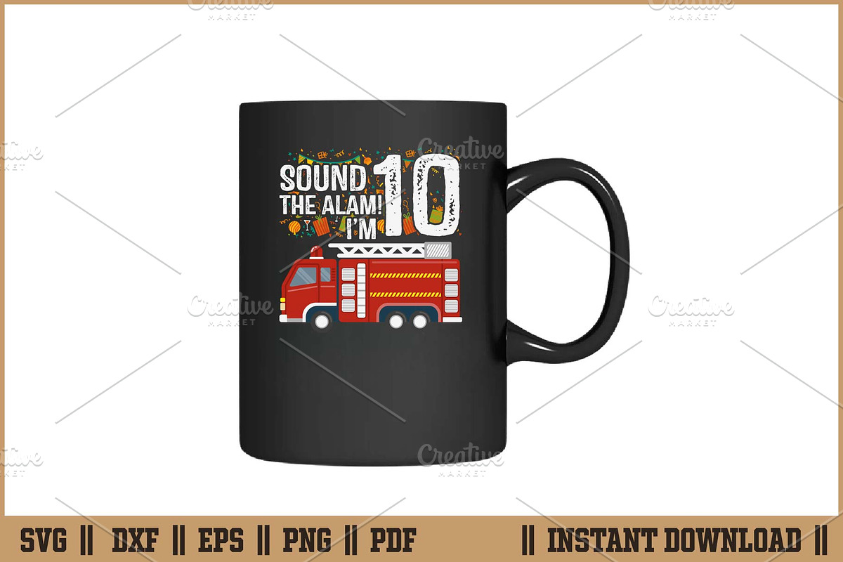 Sound The Alarm I’m 10 Birthday Boy, an Illustration by Handy Arts Studio (Photo 3 of 3)