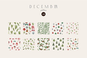 DECEMBER Watercolor Winter Set