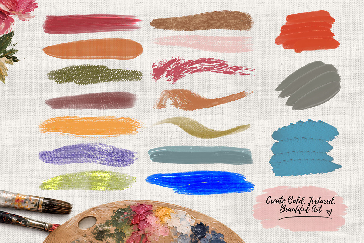 Oil & Thick Paint Procreate BrushSet, a Brush Add-On by Wicked Creative (Photo 2 of 8)