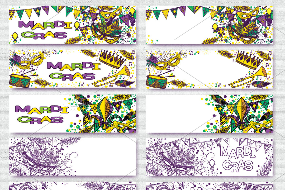 Mardi Gras Joyful Collection, a Decorative Illustration by Elinorka (Photo 7 of 9)