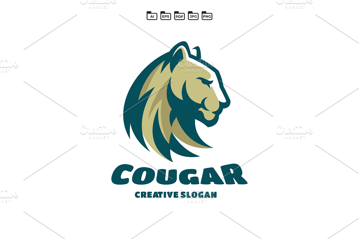 Cougar Mascot Logo Template, a Branding & Logo Template by EndR_ID (Photo 1 of 2)