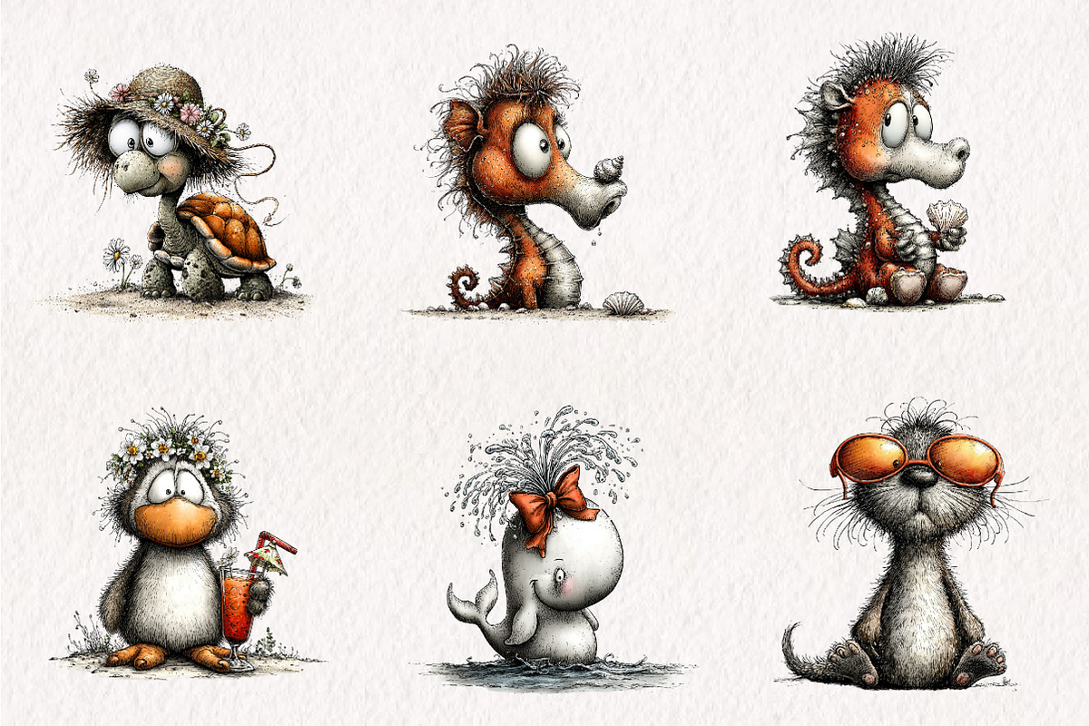 Beach Animals Clipart PNG, an Illustration by CreationArt (Photo 6 of 7)