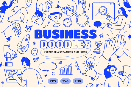 Business doodles, illustrations, a Graphic by venimo