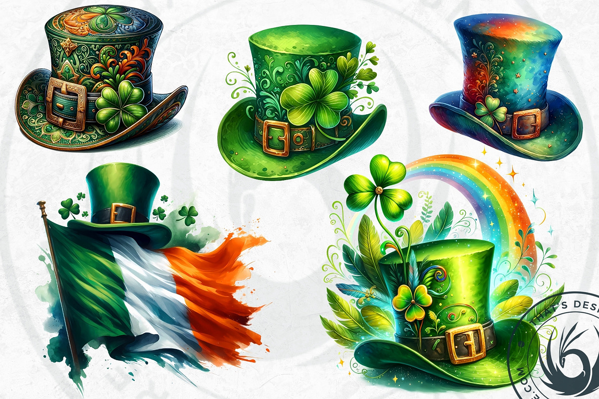 St Patrick's Day Clipart Set, a Seasonal Illustration by ThatsDesignArt (Photo 7 of 10)