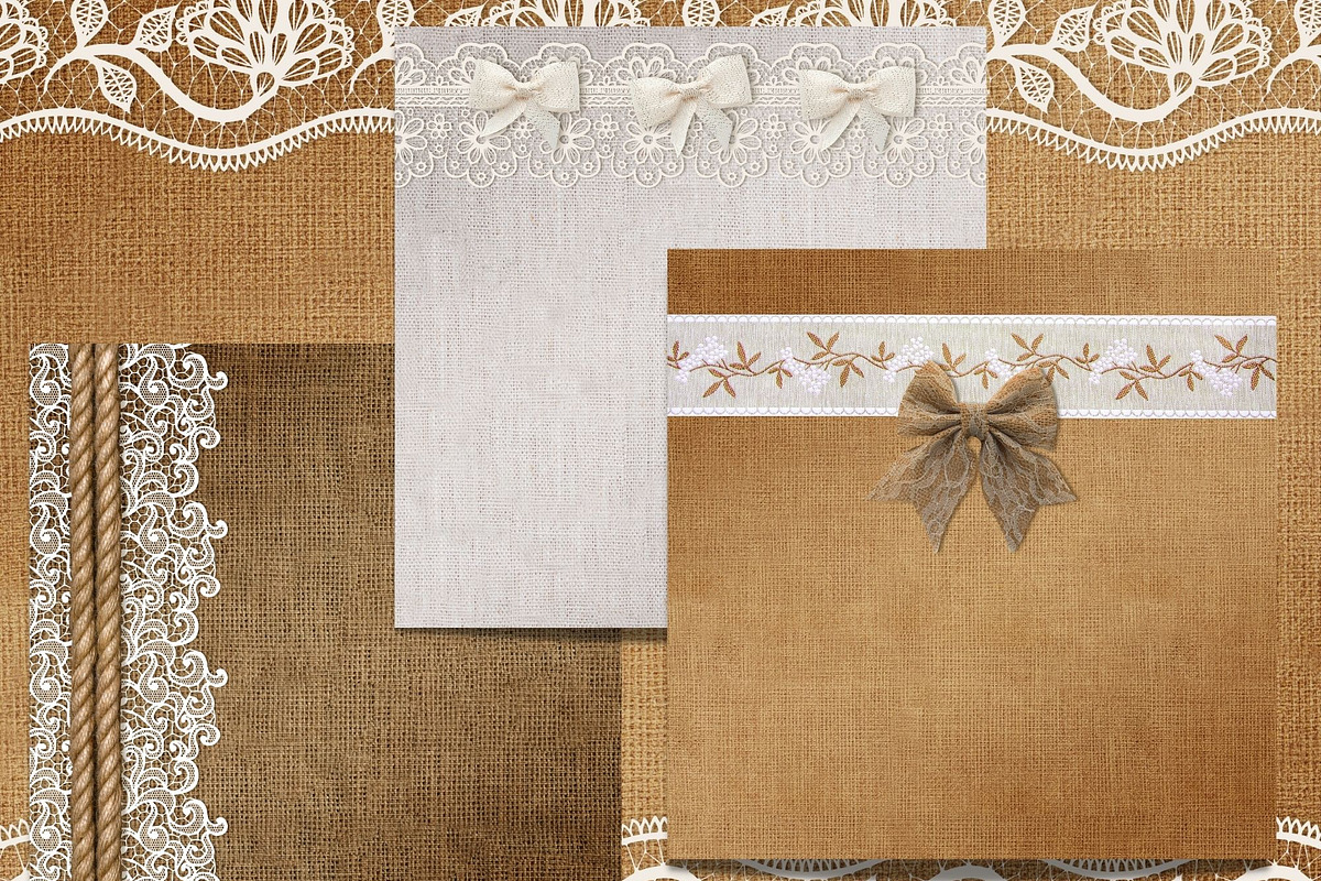 Burlap & Lace Backgrounds, an Illustration by Kandace Lalo Designs (Photo 2 of 3)