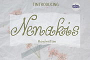 Nenakis – Handwritten Font, a Script Font by NDNL Studio (Thumbnail 1 of 8)