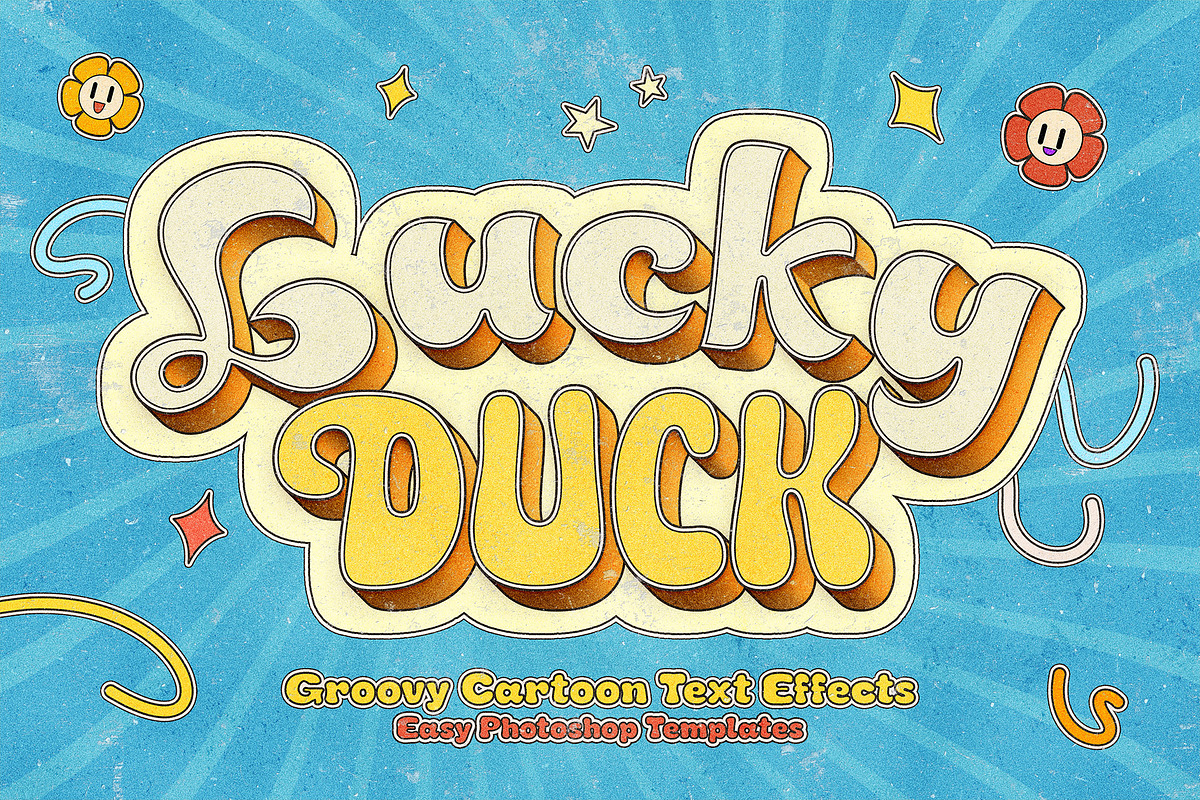 Groovy Cartoon Text Effects, a Layer Style Add-On by Andrew Skoch Design (Photo 6 of 9)
