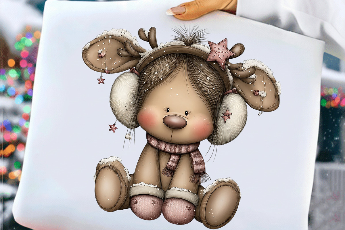 Quirky Christmas Reindeer Clipart, an Illustration by Craft Nest (Photo 3 of 11)
