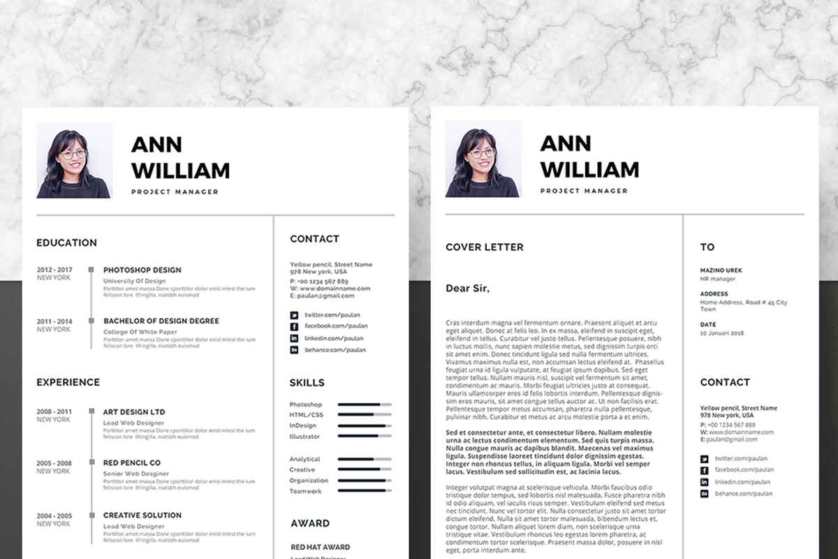 Vol.35 Resume & CV Template, a Resume Template by Hito Graphic (Photo 3 of 8)