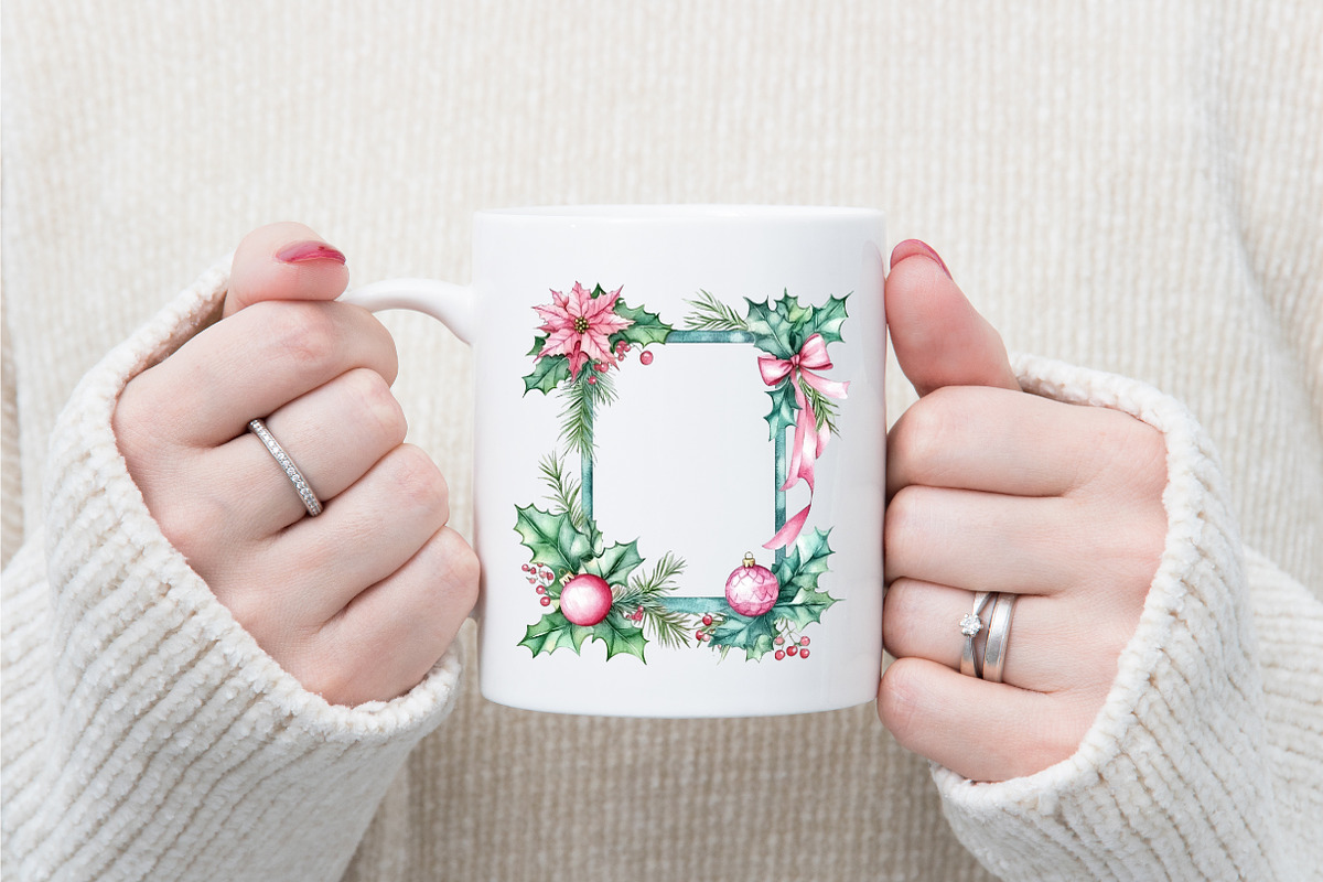 Watercolor Christmas Frames Clipart, an Illustration by designcity5 (Photo 5 of 5)