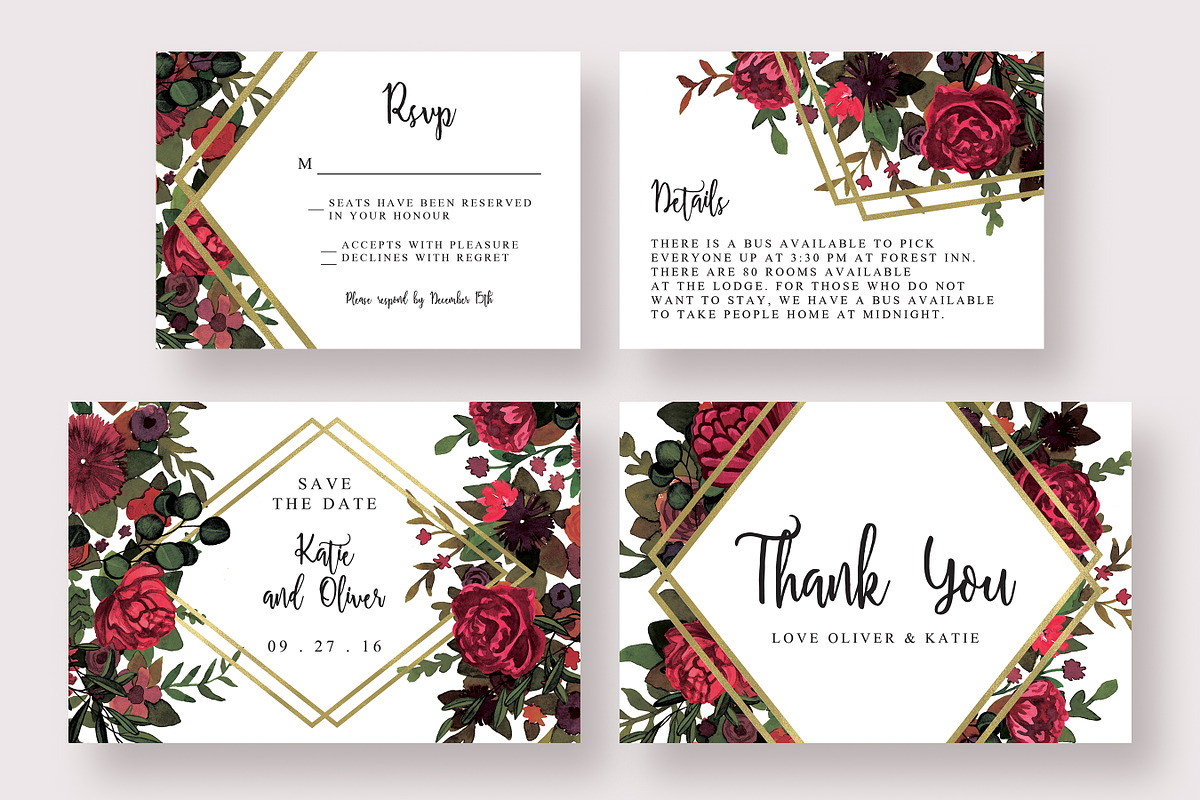 Stylish Marsala Wedding Suite, an Invitation Template by Knotted Design (Photo 3 of 4)