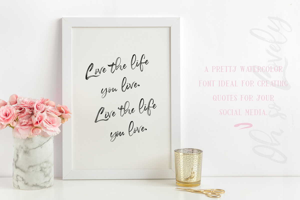 Oh So Lovely Font ~ a SVG Brush font preview 4
