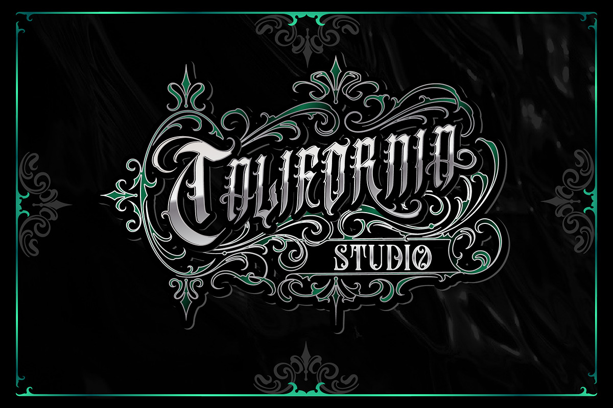 GreenBull + Decorative bonus, a Blackletter Font by dansdesign (Photo 2 of 7)