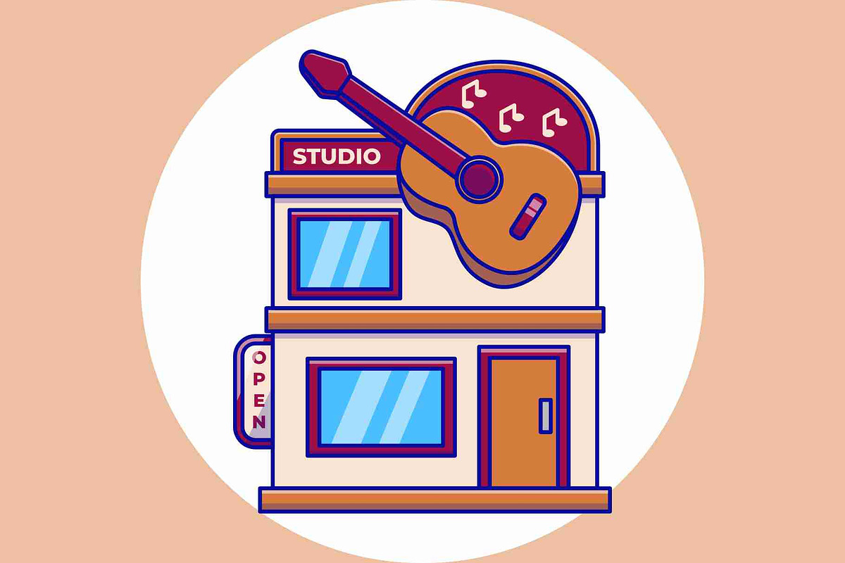 Music Studio Building Cartoon, an Education Illustration by Artstorystudio (Photo 3 of 3)