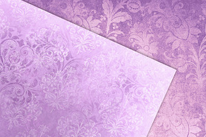 Distressed Purple Damask Textures