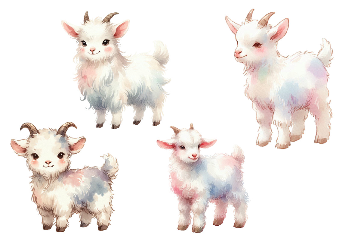 Watercolor Goat clipart, an Illustration by Designworld (Photo 5 of 6)