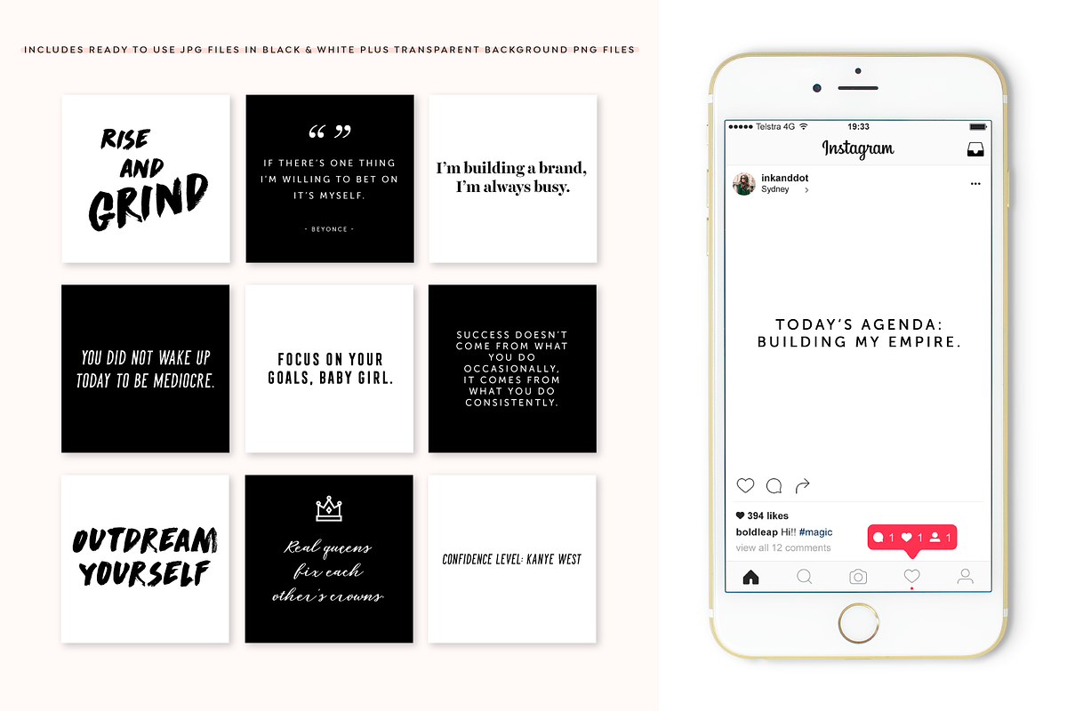 Girl Boss Social Media Quotes Pack, a Social Media Template by Bold Leap Creative (Photo 3 of 3)