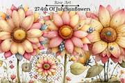 Whimsical 4th Of July Sunflowers PNG, a Seasonal Illustration by Rose Art (Thumbnail 1 of 6)