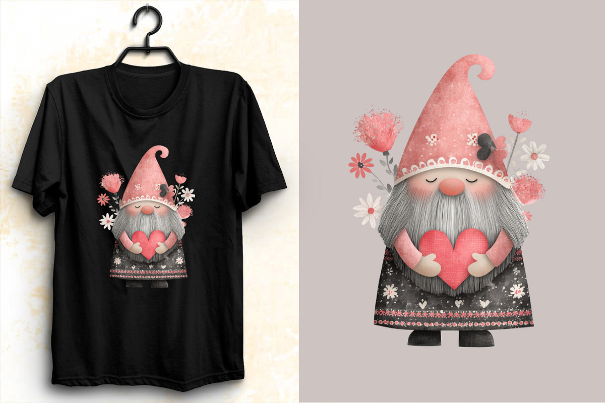Watercolor Valentines Day Gnome Clip, an Illustration by SVGArt (Photo 6 of 8)