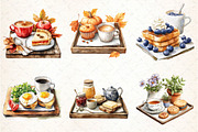 Watercolor Breakfast Tray Clipart, an Illustration by DreamCafeArt (Thumbnail 3 of 7)