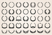 Laurel Wreaths Vector, 35 Elements, an Object Graphic by Digiselector Design Goods (Thumbnail 2 of 5)