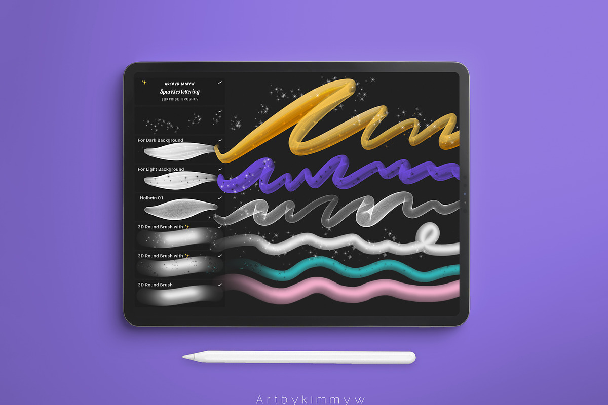 Sparkles Lettering & Bokeh Brushes, a Brush Add-On by Artbykimmyw (Photo 1 of 6)