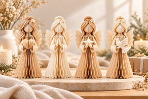 4 Elegant Angel Figurines STL, a Characters & Person 3D Model by Layerology