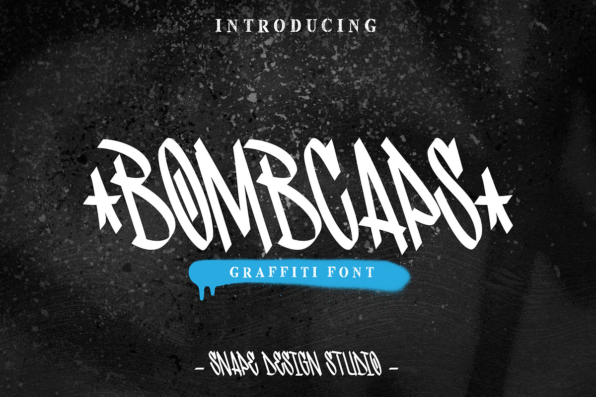 Bombcaps - Graffiti Font, a Font by Snape Design Studio (Photo 1 of 5)