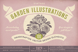 SALE! 100 Garden Illustrations