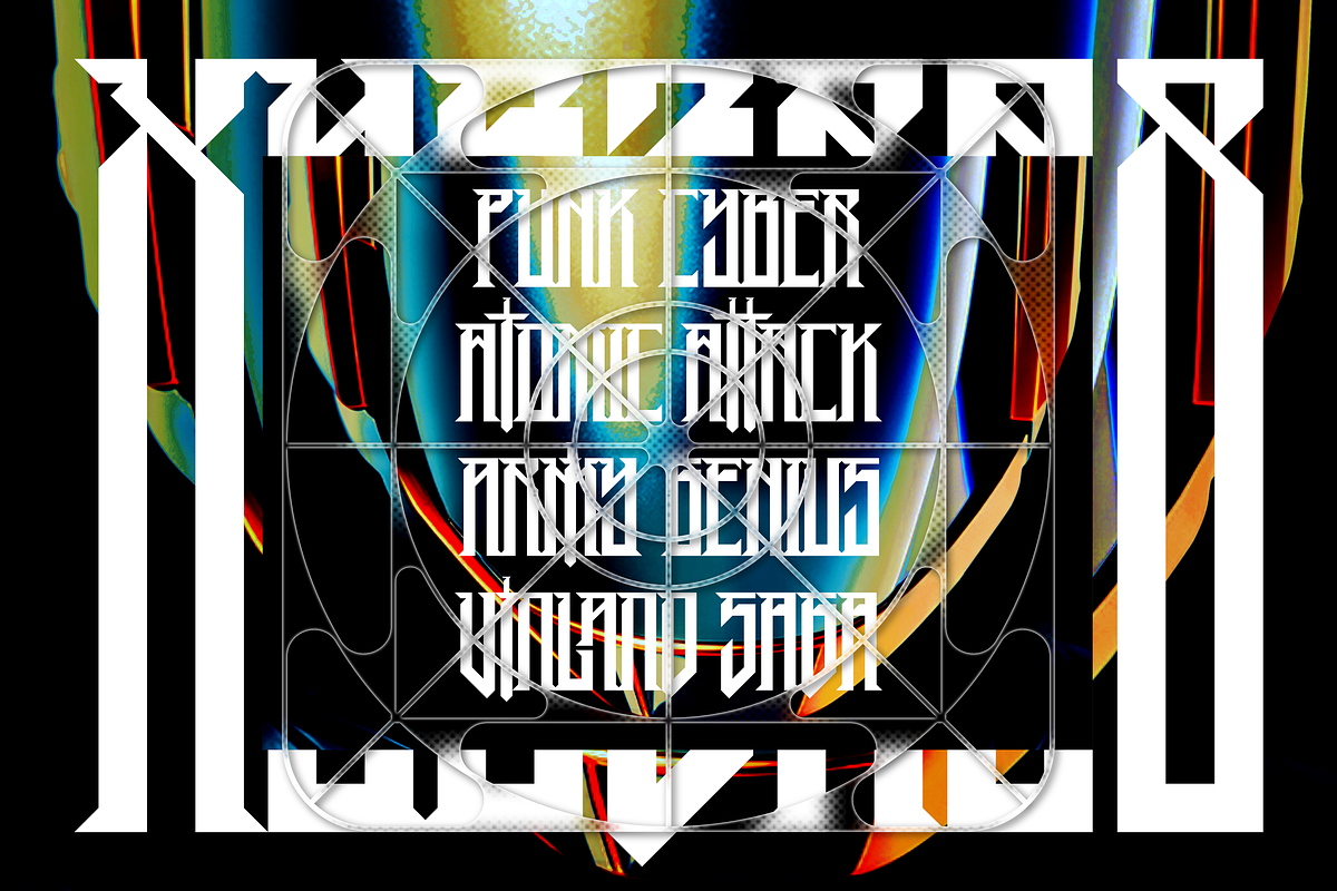 XYB3R FUTURISTIC TYPEFACE, a Slab Serif Font by Font For Zula™ (Photo 5 of 9)