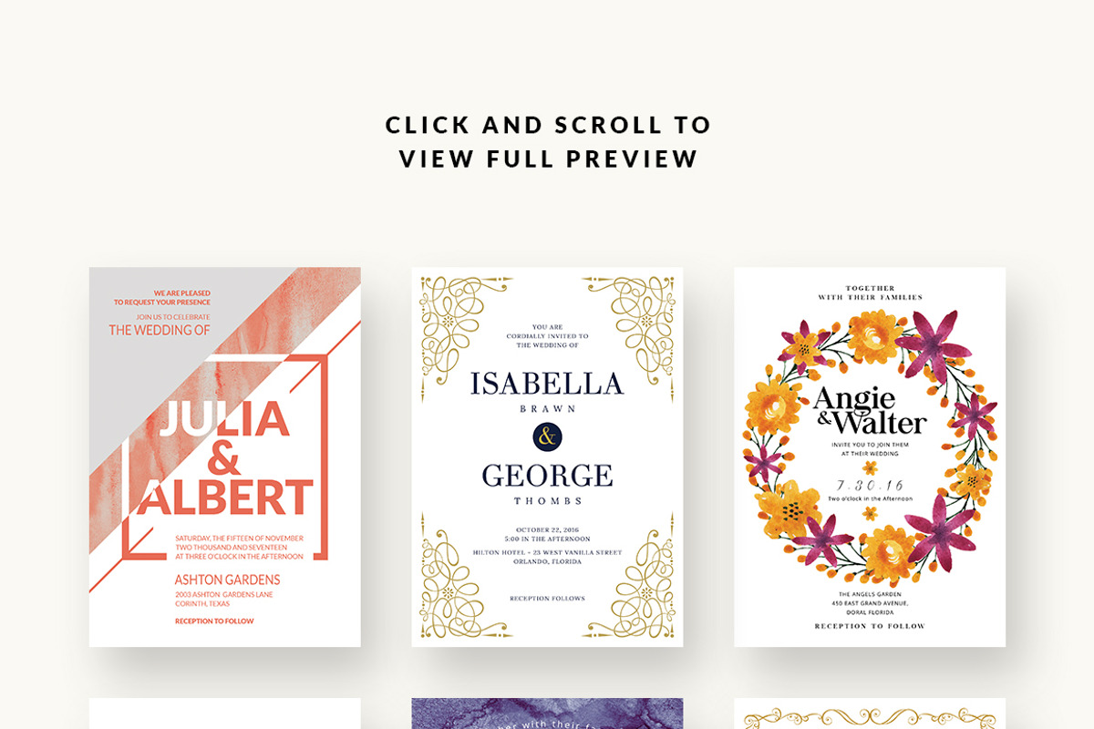 10 Wedding Invitations - Bundle 1, an Invitation Template by Print The Love Boutique (Photo 2 of 2)
