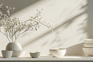 Sleek Minimalist Ceramic Tableware, a Background Photo by Virgo Studio