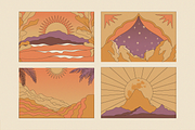 Landscapes - vector design elements, a Background Graphic by venimo (Thumbnail 5 of 7)
