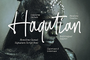 Haqutian Monoline Casual Signature, a Script Font by Maulana Creative (Thumbnail 1 of 7)