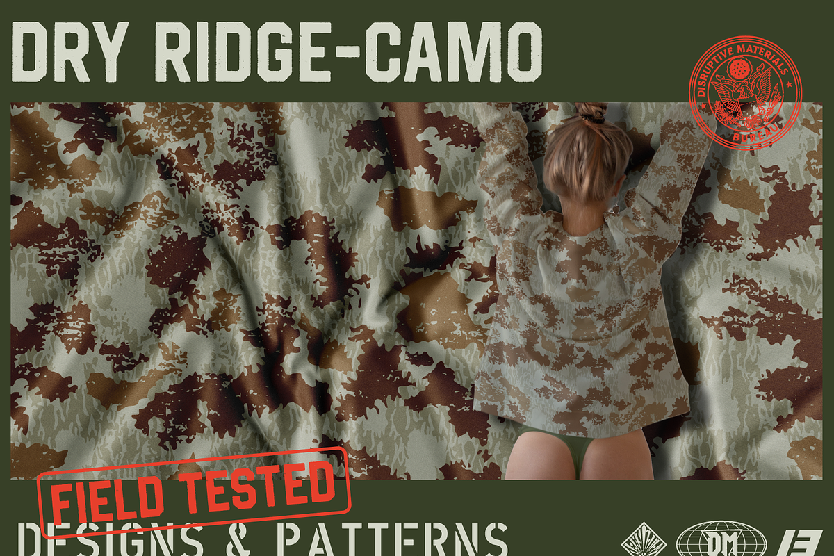 Dry Ridge Camo Seamless Pattern, a Texture Graphic by darkmatter_graphicworks (Photo 1 of 3)