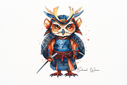 Watercolor Owl Clipart, an Animal Illustration by New-School-Wave (Thumbnail 4 of 5)