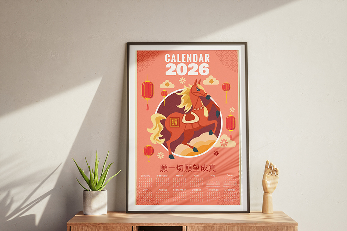 Calendar design for 2026 Chinese New, a Seasonal Illustration by Vector_Up (Photo 6 of 7)