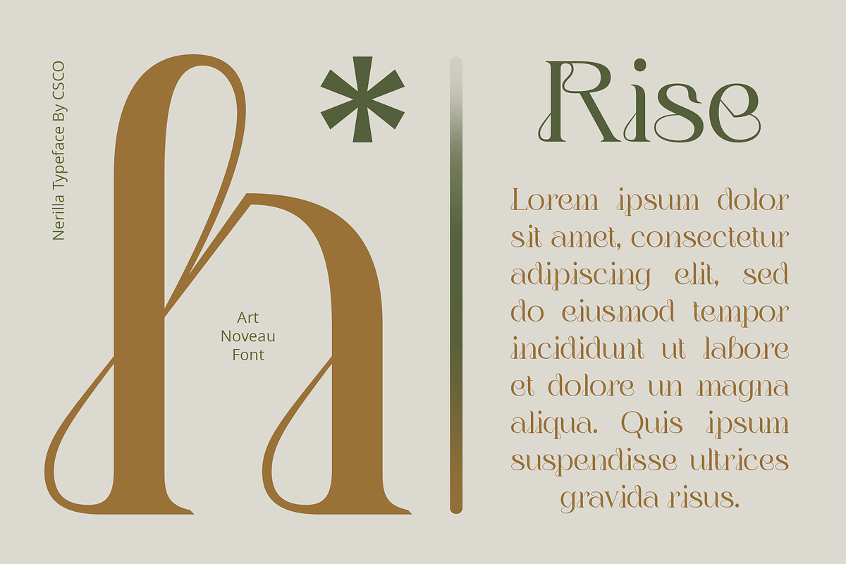 Nerilla – Art Nouveau Font, a Serif Font by Craft Supply Co. (Photo 2 of 8)