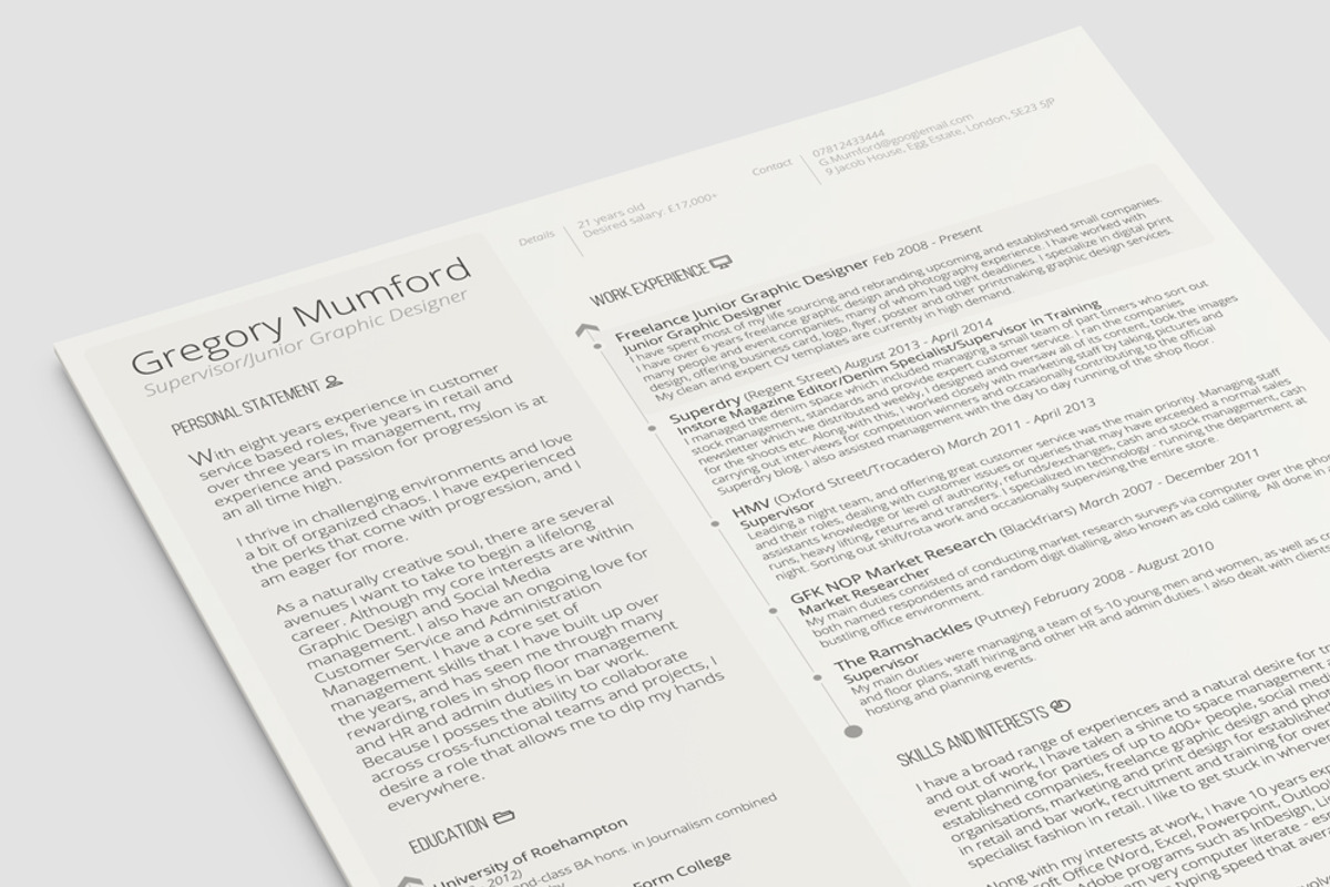 The Professional 2 (PSD + WORD DOC), a Resume Template by Valeur Design (Photo 3 of 3)