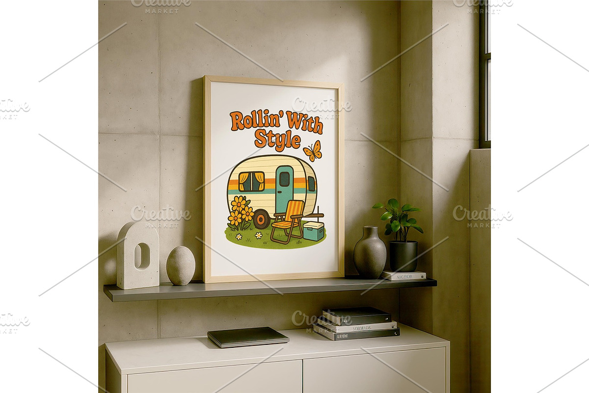 Rollin’ With Style Camper Wall Art, a Background Graphic by LaseredNinja (Photo 7 of 7)