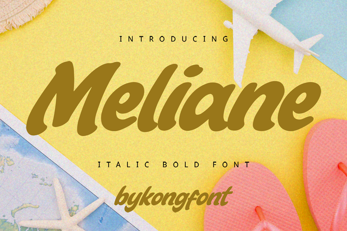 Meliane - An Italic Bold Font, a Sans Serif Font by overlaytemplates (Photo 1 of 5)