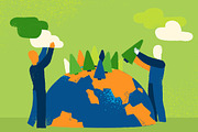 Building a Green Planet, an Illustration by Hurcastock! (Thumbnail 3 of 7)