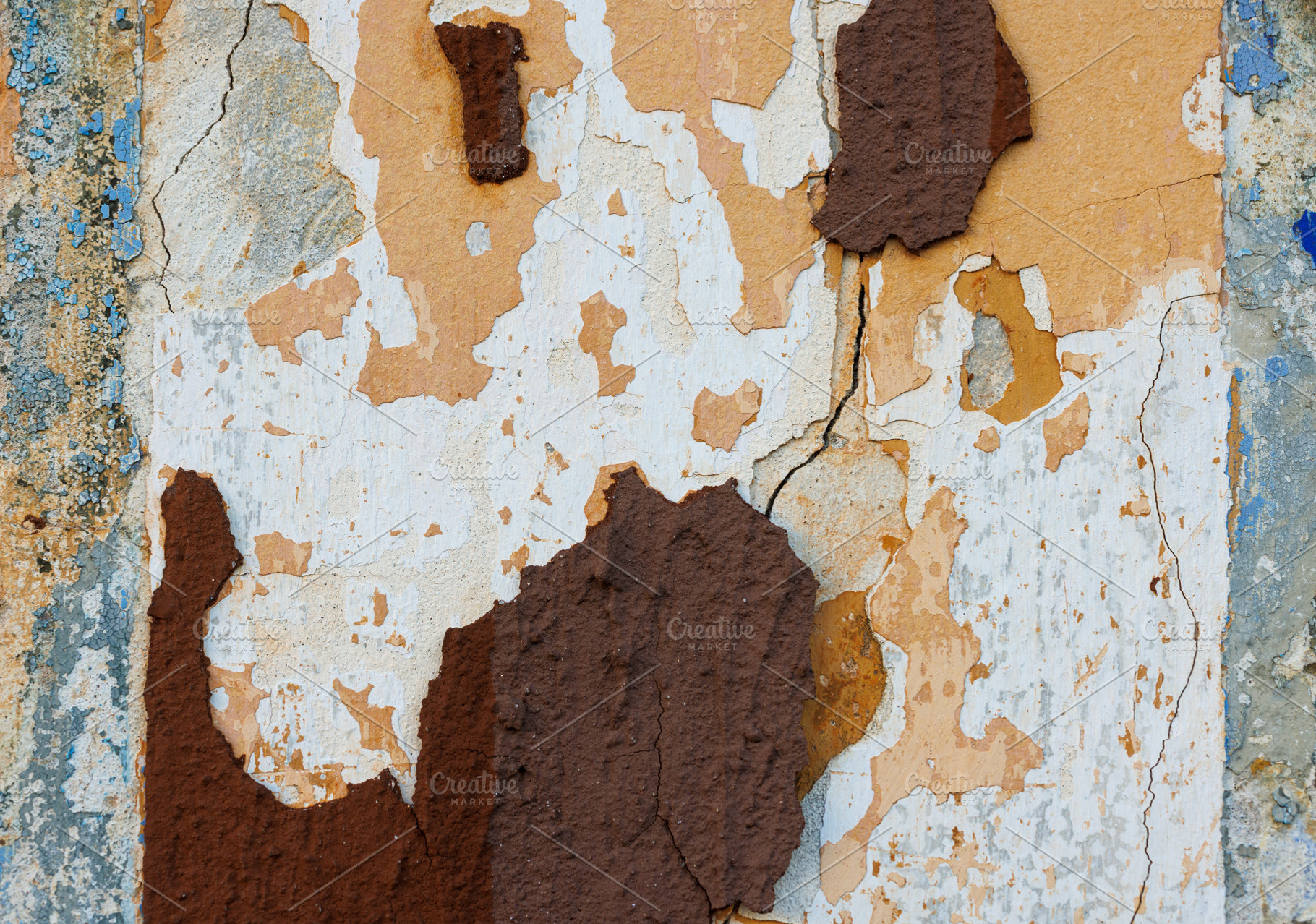 Weathered and peeling paint on a wall, a Background Photo by Bepslabor