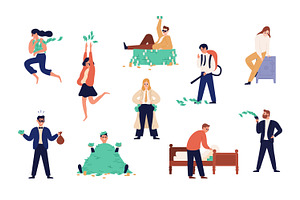 Rich people with money set, a Finance Illustration by Good Studio