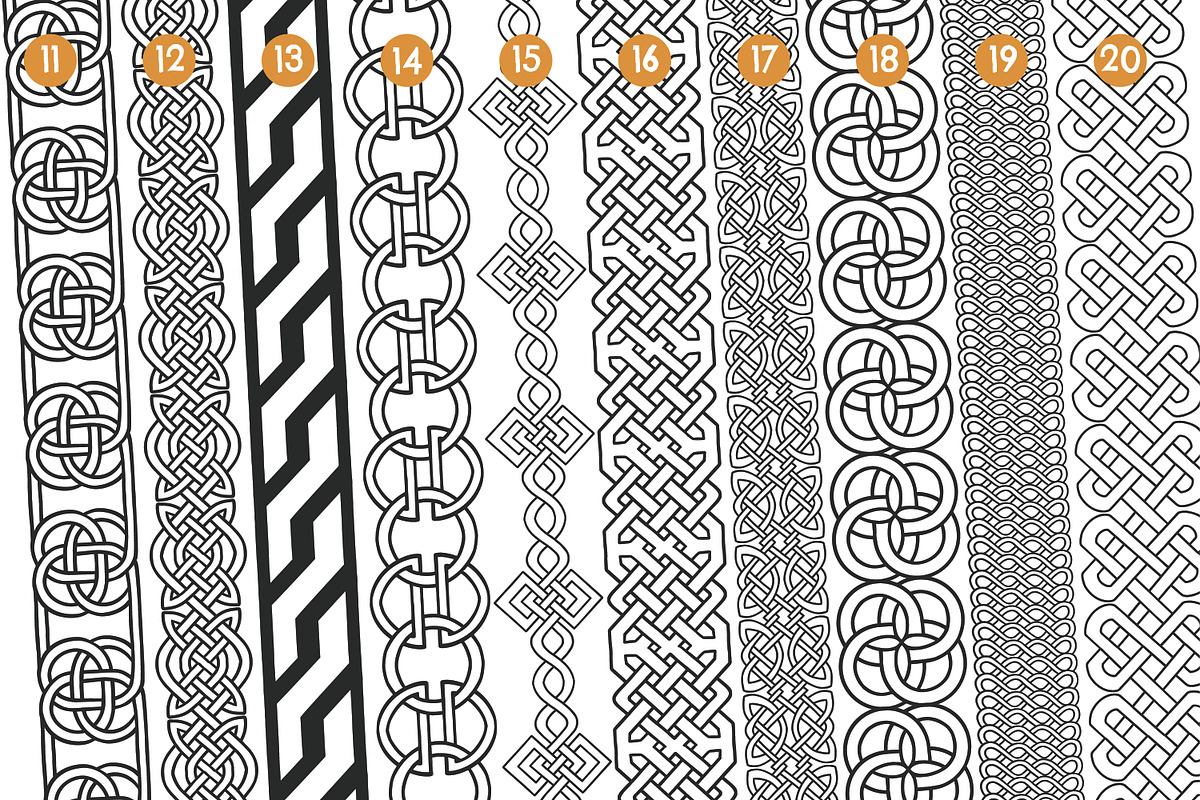 100 Viking pattern Stamp Brush, a Brush Add-On by vectstudio (Photo 3 of 11)