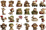 Watercolor Safari Friends Clipart, an Illustration by Sublimation Artist (Thumbnail 2 of 6)