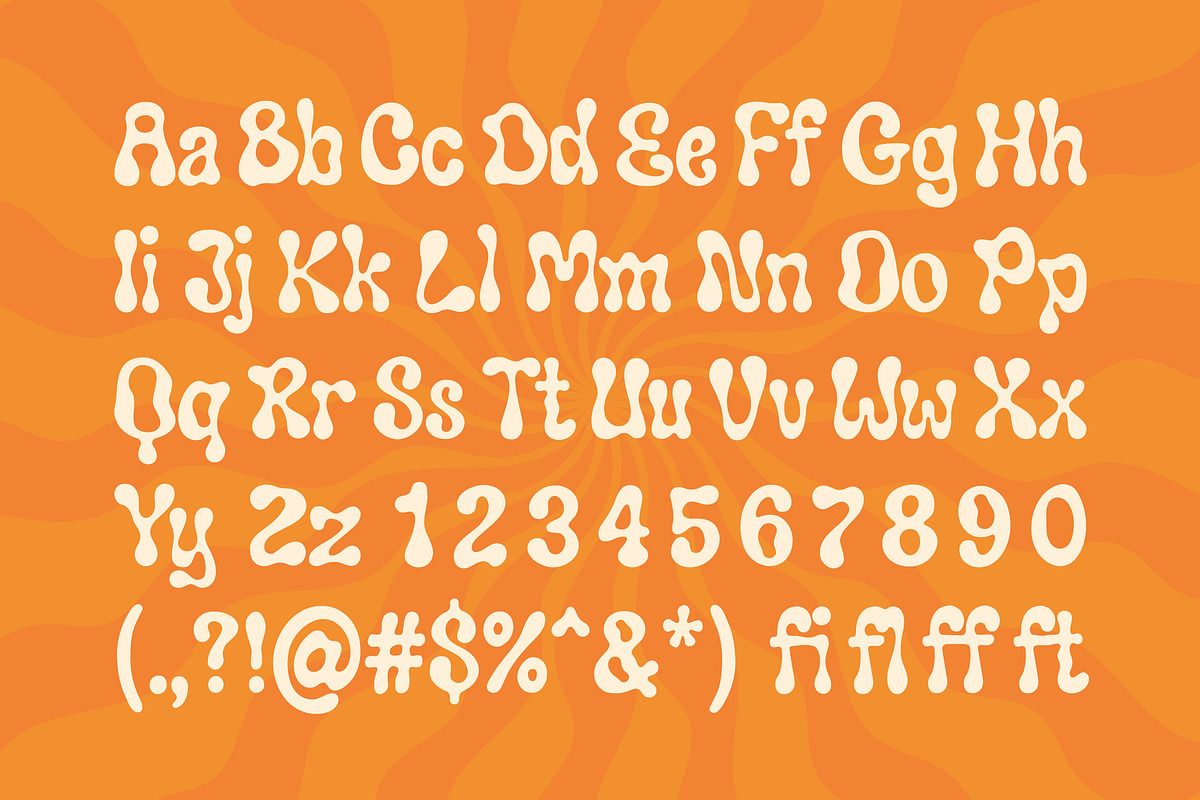 Dripero – Psychedelic Liquify Retro, a Sans Serif Font by Typia Nesia (Photo 12 of 12)