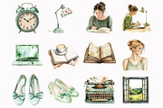 Watercolor Green Planner Lover Clipa, an Illustration by Design Market (Thumbnail 2 of 3)