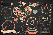 Vector Peach Vintage Flowers, an Illustration by Amanda Ilkov (Thumbnail 2 of 4)